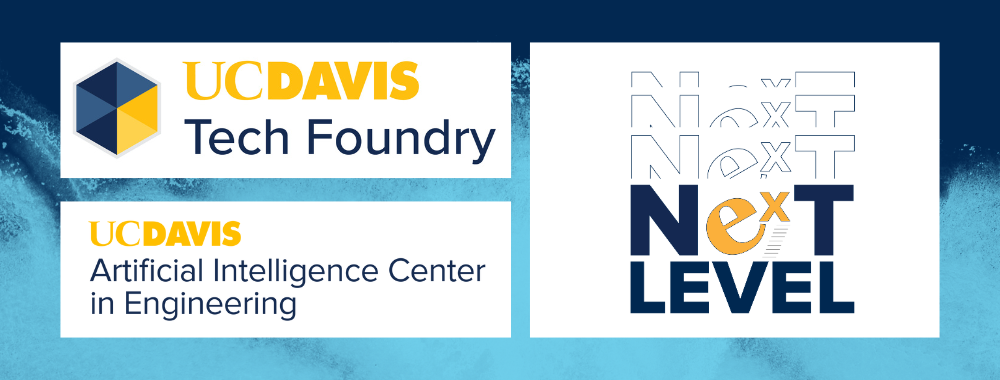 Logos for Tech Foundry, AI Center and Next Level